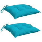 vidaXL Coussins de chaise lot de 2 turquoise 50x50x7 cm tissu oxford