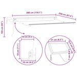 vidaXL Cadre de store manuel avec LEDs 3 x 2 5 m