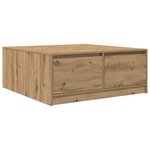 vidaXL Table basse avec tiroirs chêne artisanal 100x100x40 cm