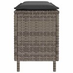 vidaXL Banc de jardin avec coussin gris 110x30x40 5 cm résine tressée