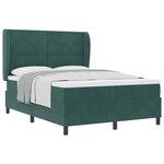vidaXL Lit à ressorts avec matelas Vert foncé 200 x 160 cm Polyester