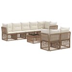 vidaXL Ensemble de canapé de jardin 9 Pièces Beige polyrotin