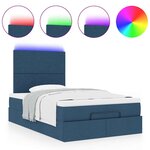 vidaXL Cadre de lit ottoman avec matelas bleu 120x200 cm tissu