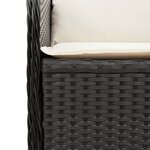 vidaXL Chaises inclinables de jardin lot de 2 et coussins noir rotin