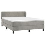 vidaXL Sommier à lattes de lit et matelas Gris clair 140x190cm Velours