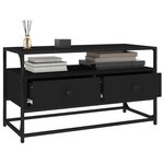 vidaXL Meuble TV noir 80x35x45 cm bois d'ingénierie
