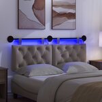 vidaXL Tête de lit suspendue Avec lumière LED Taupe Tissu