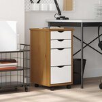 vidaXL Armoire roulante avec tiroirs MOSS bois de pin marron miel