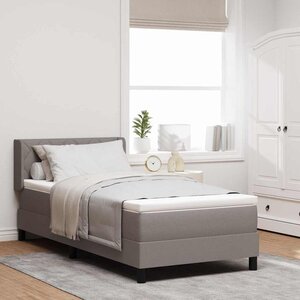 vidaXL Lit à ressorts avec tête de lit Taupe 190 x 90 cm tissu