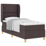Lit sommier vidaXL avec matelas marron foncé 80x200 cm en tissu