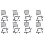 vidaXL Chaises pliables d'extérieur lot de 8 Bois d'acacia solide