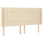 vidaXL Sommier à lattes de lit matelas et LED Crème 160x200 cm Tissu