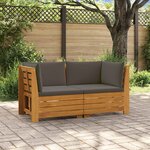 vidaXL Ensemble de canapés d'extérieur avec coussin 2 Pièce Marron