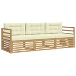 vidaXL Ensemble de canapés d'extérieur 3 pc Blanc et crème Polyester