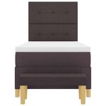 vidaXL Lit à ressorts avec matelas Marron foncé 80 x 200 cm tissu