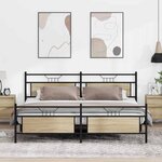 vidaXL Cadre de lit en métal sans matelas chêne sonoma 193x201 cm