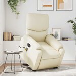 vidaXL Fauteuil inclinable de massage électrique crème similicuir
