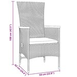 vidaXL Chaises d'extérieur 7 Pièces Gris 160 x 80 x 73 cm Osier PE