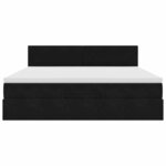 VidaXL Cadre de lit ottoman avec matelas noir 180x200 cm velours
