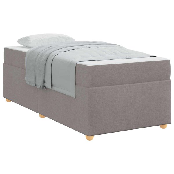 vidaXL Cadre de lit avec matelas Taupe 90 x 200 cm tissu
