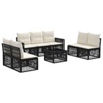 vidaXL Ensemble de canapé de jardin 8 Pièces Noir et blanc crème