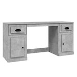Bureau table poste de travail meuble d'ordinateur informatique étude avec armoire bois d'ingénierie gris 02_0023389