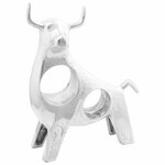 vidaXL Sculpture de taureau Argent 22 x 9.5 x 34 cm Aluminium