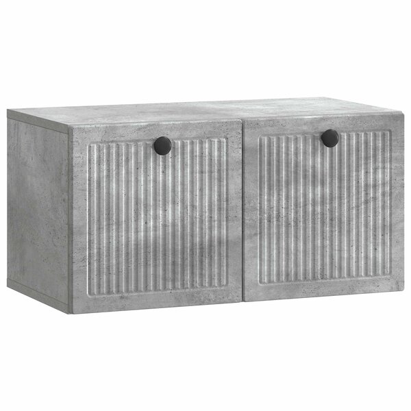 vidaXL Meuble TV mural Gris béton 59 5 x 31 x 30 cm Bois d'ingénierie