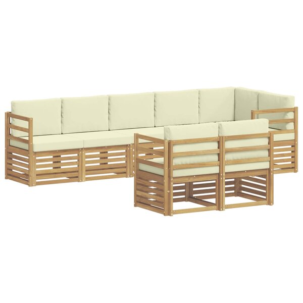 vidaXL Ensemble de canapés d'extérieur 8 pc Blanc et crème Polyester