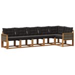 vidaXL Ensemble de canapés d'extérieur 6 pc Naturel et noir