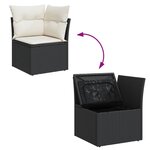 vidaXL Salon de jardin 6 Pièces avec coussins noir résine tressée