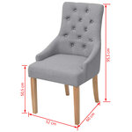 vidaXL Chaises à manger lot de 6 gris clair tissu