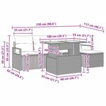 vidaXL Ensemble de canapé de jardin 6 Pièces Noir Poly rotin