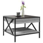 vidaXL Table basse avec LED Infinity sonoma gris 50x50x38 cm