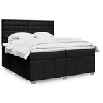vidaXL Sommier à lattes de lit avec matelas Noir 200x200 cm Tissu