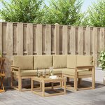vidaXL Ensemble de canapés d'extérieur 5 pc Blanc et Beige