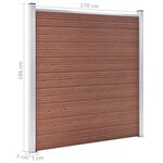 vidaXL Ensemble de clôture WPC 2 Carré + 1 Incliné 446 x 186 cm Marron