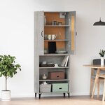 vidaXL Buffet haut Gris béton Bois d'ingénierie
