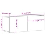 vidaXL Meubles TV 2 Pièces chêne fumé 80x30x30 cm bois d'ingénierie