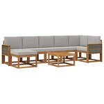 vidaXL Ensemble de canapés d'extérieur 8 pc Naturel et gris clair