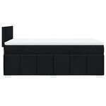 vidaXL Sommier à lattes de lit avec matelas Noir 90x190 cm Tissu