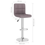 vidaXL Tabouret de bar Taupe Tissu