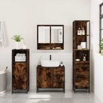 vidaXL Ensemble de meubles de salle de bain 3 Pièces Chêne fumé