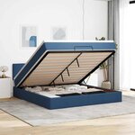VidaXL Cadre de lit ottoman avec matelas bleu 180x200 cm tissu