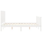 vidaXL Cadre de lit sans matelas blanc 140x190 cm bois de pin massif