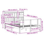 vidaXL Lit bibliothèque sans matelas blanc 160x200 cm bois pin massif