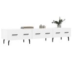 vidaXL Meuble TV blanc 150x36x30 cm bois d'ingénierie