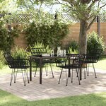 vidaXL Ensemble de Salle à Manger de Jardin 5 Pièces Noir Poly Rattan