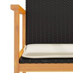 vidaXL Chaises de jardin coussins lot de 2 noir résine tressée et bois