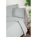 Parure de lit - housse de couette 220 x 240 + 2 taies d'oreiller 60 x 60 coton renforcé - Gris